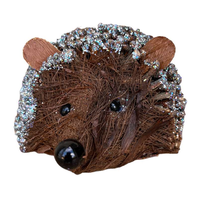 Gisela Graham Twig Hedgehog Ornament With Glitter Large 22120 front