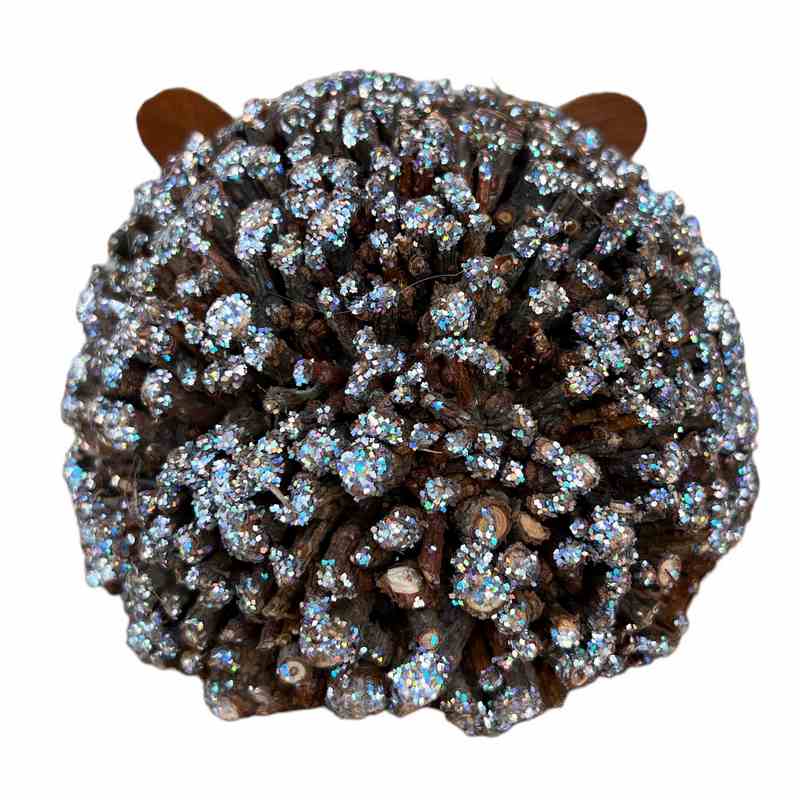 Gisela Graham Twig Hedgehog Ornament With Glitter Large 22120 back