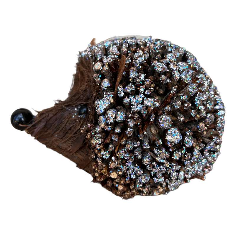 Gisela Graham Twig Hedgehog Ornament With Glitter Large 22120 side