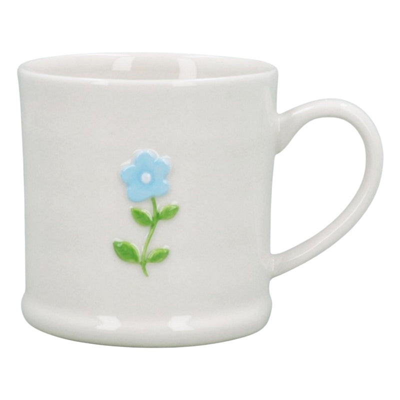 Gisela Graham Blue Flower Stoneware Mini Mug 80381 angled