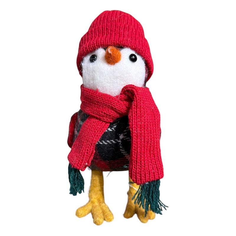 Gisela Graham Fabric Bird Ornament in Winter Outfit 38712 style 1 front
