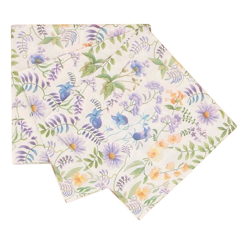 Gisela Graham Pack of 20 Paper Napkins Lilac & Bluebells 30667 fanned out