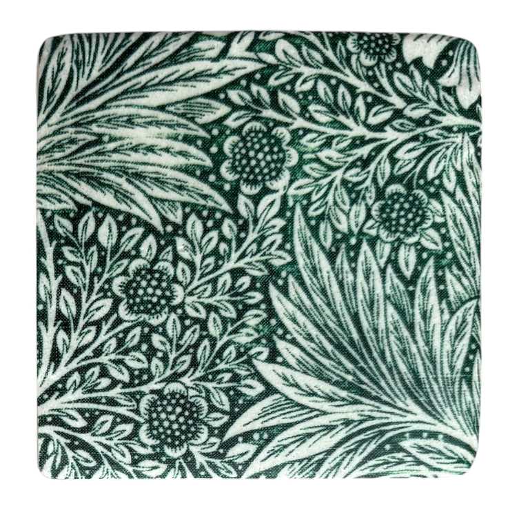 Gisela Graham Period Dark Green Floral Leaves Resin Coaster 37709 style 2