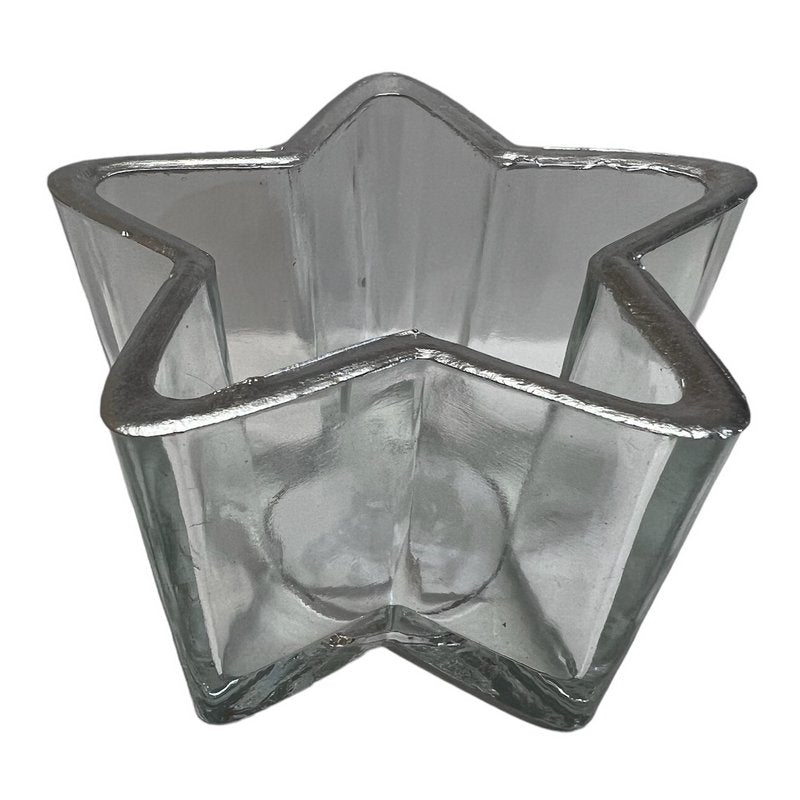 Glass Star Tea-Light Holder With Silver Trim large main