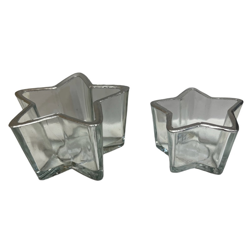 Glass Star Tea-Light Holder With Silver Trim selection