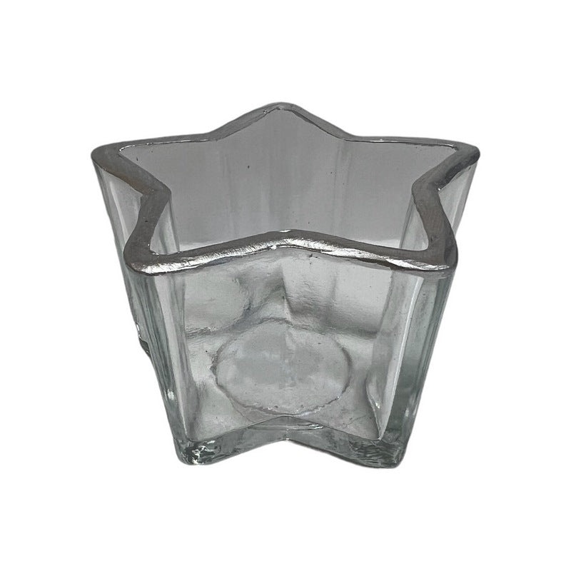 Glass Star Tea-Light Holder With Silver Trim small main