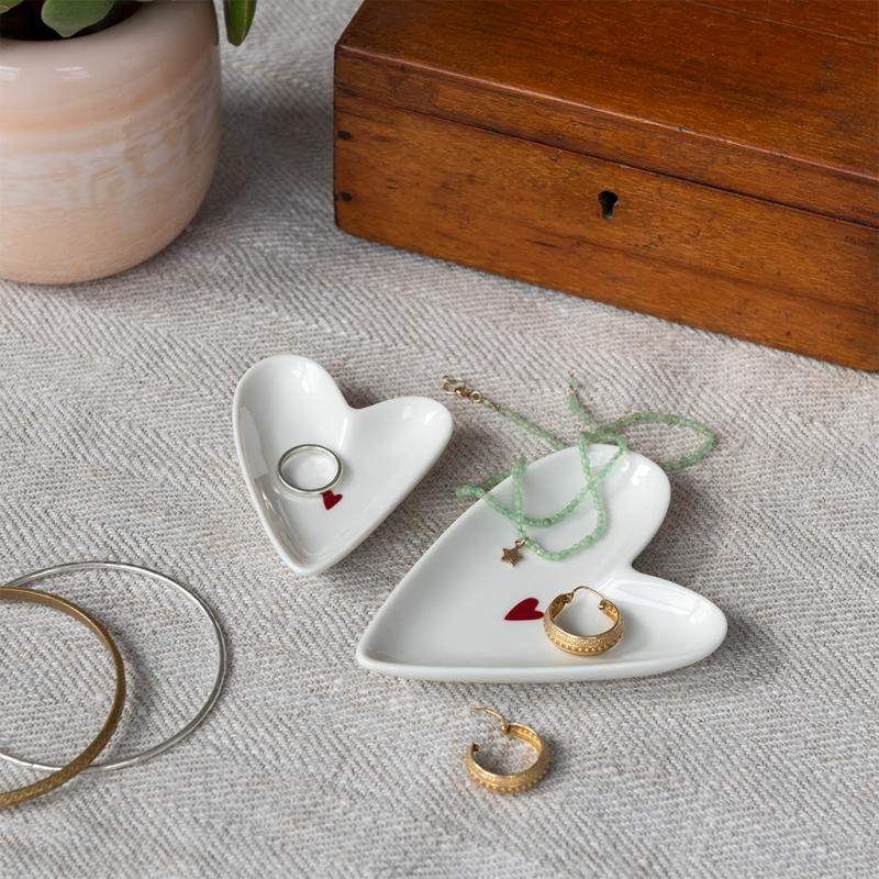 Glossy Ceramic Trinket Dish - Heart