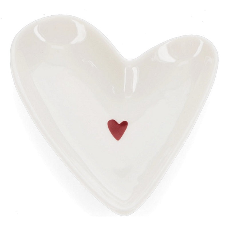 Glossy Ceramic Trinket Dish - Heart