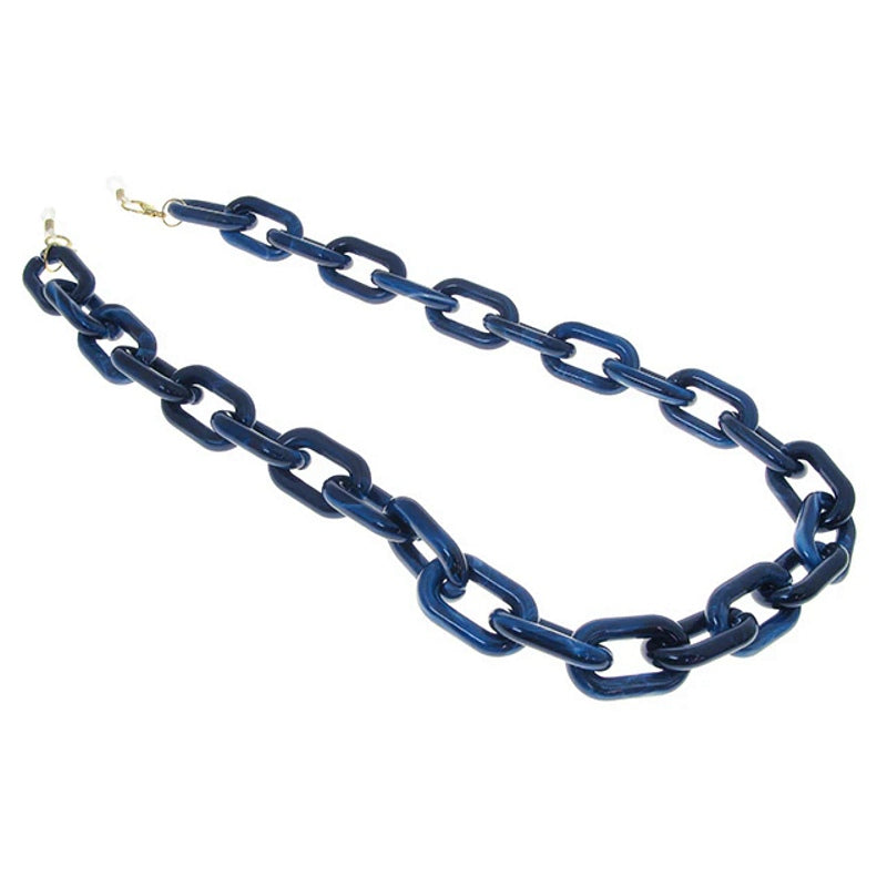 Goodlookers Glasses Chain Chunky Oval Blue Marble GX1065BLU