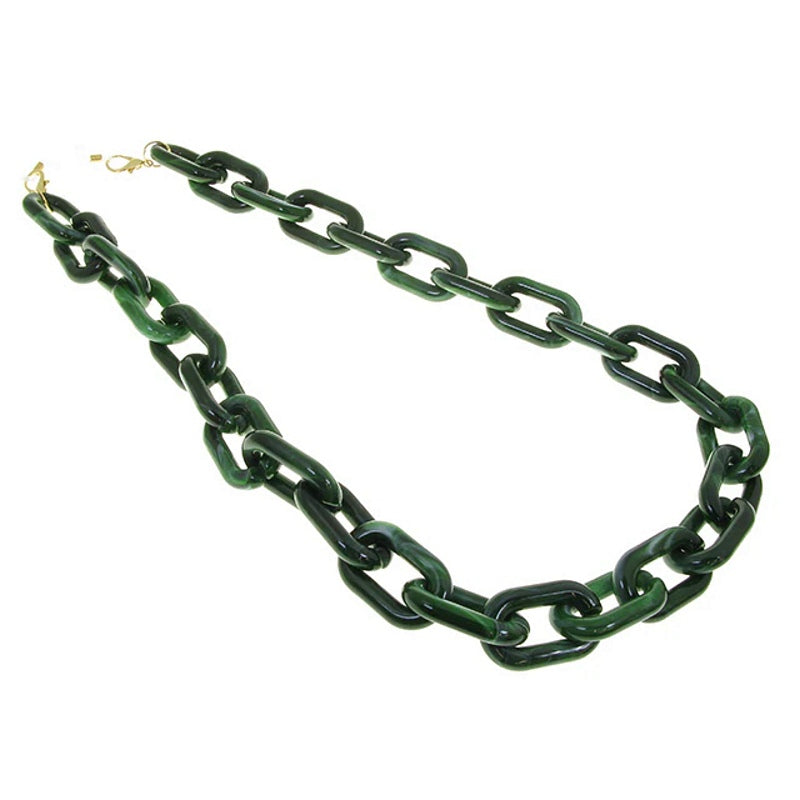 Goodlookers Glasses Chain Chunky Oval Green Marble GX1065GRN