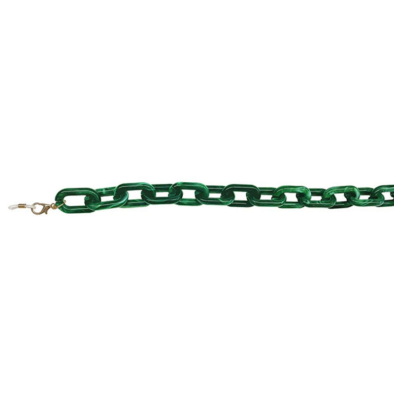 Goodlookers Glasses Chain Chunky Oval Green Marble GX1065GRN detail