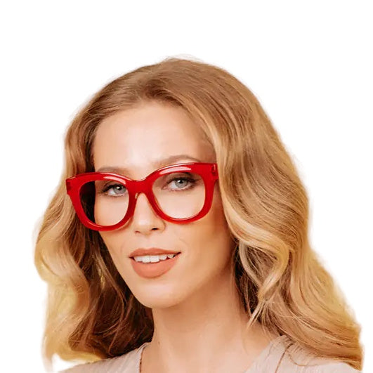 Goodlookers Reading Glasses Encore Red GL2293RED on model
