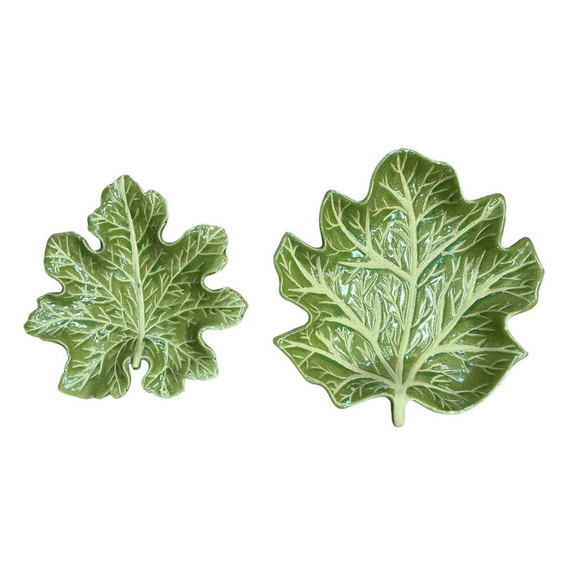 Green Earthenware Leaf Shape Dish selection