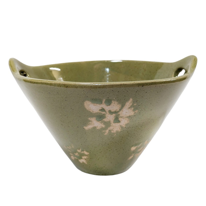 Green Floral Bowl Small front