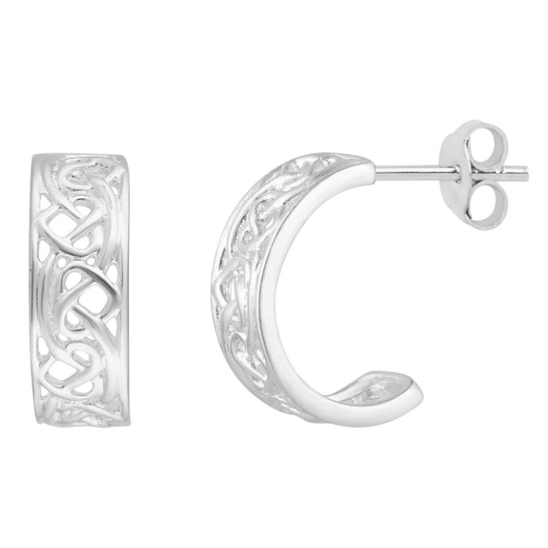 Hamilton & Young Silver Celtic Heart Hoop Earrings main