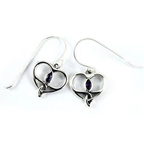 Hamilton & Young Jewellery Celtic Drop Earrings With Amethyst Stone HY2043 2