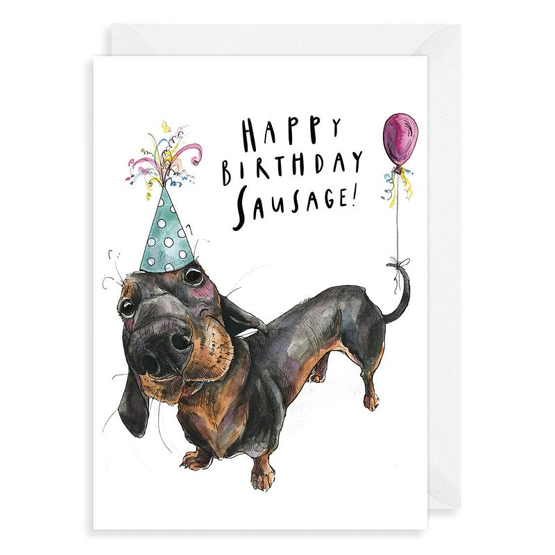 Art File Happy Birthday Sausage Greetings Card