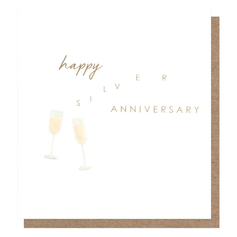 Happy Silver Anniversary Champagne Card TNC019 Front