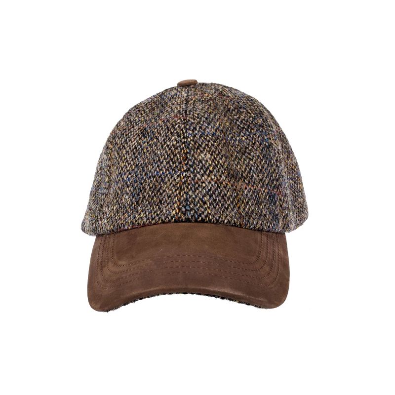 Heather Hats Baseball Cap Glencairn Harris Tweed Grey ZH016-GREY front