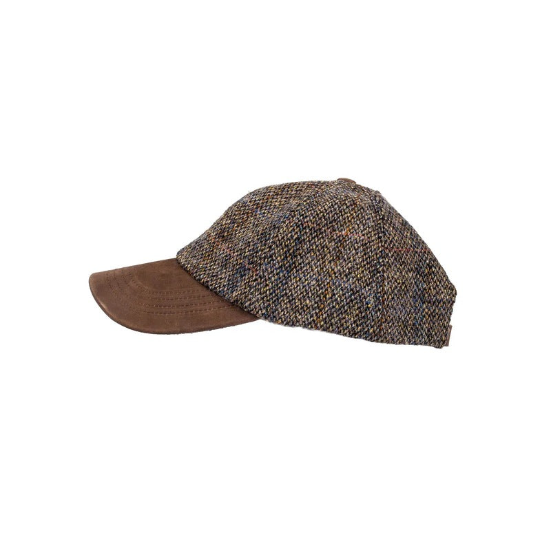 Heather Hats Baseball Cap Glencairn Harris Tweed Grey ZH016-GREY side