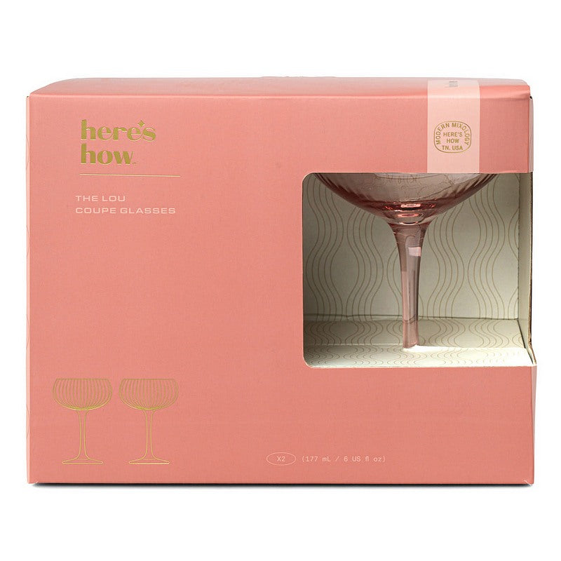 Here's How Lou Coupe Glass Blush Set of 2 HHC106 box front