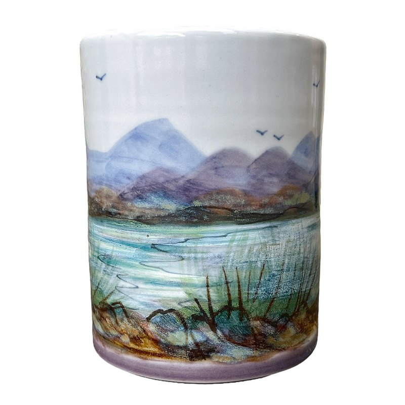 Highland Stoneware Landscape Utensil Holder 0858LS front 2