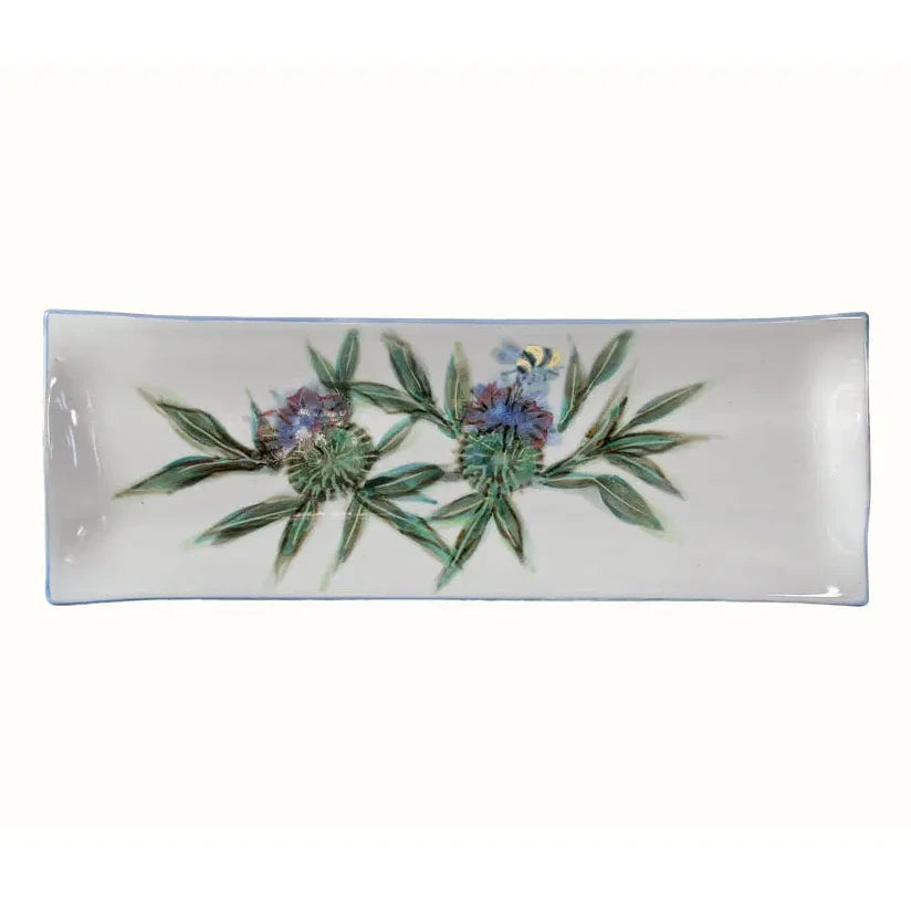 Highland Stoneware Thistle Rectangle Plate Long 0930TH front