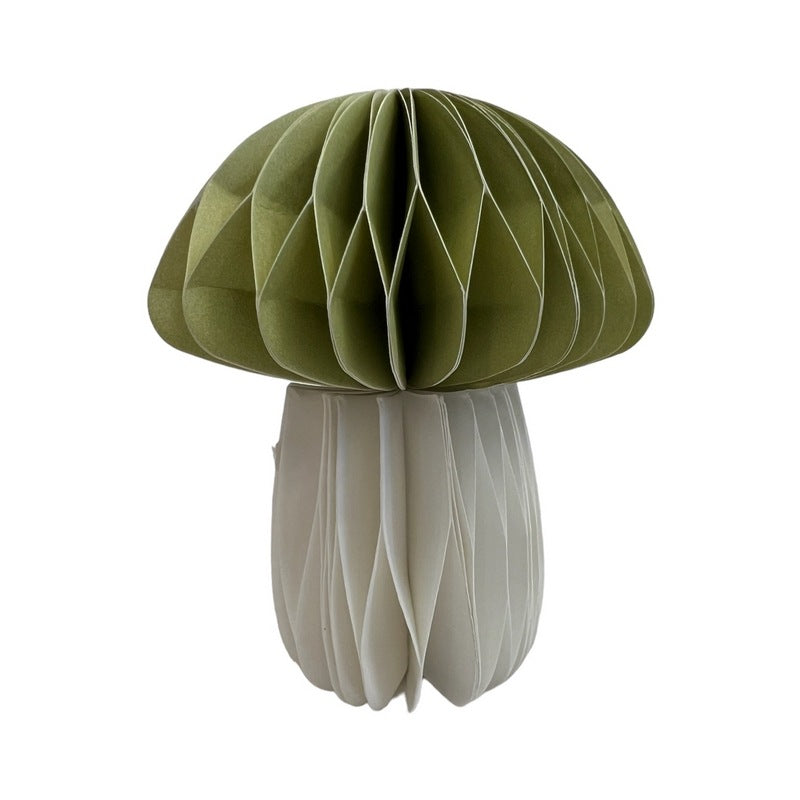 Honeycomb Paper Mushroom Sage & White small