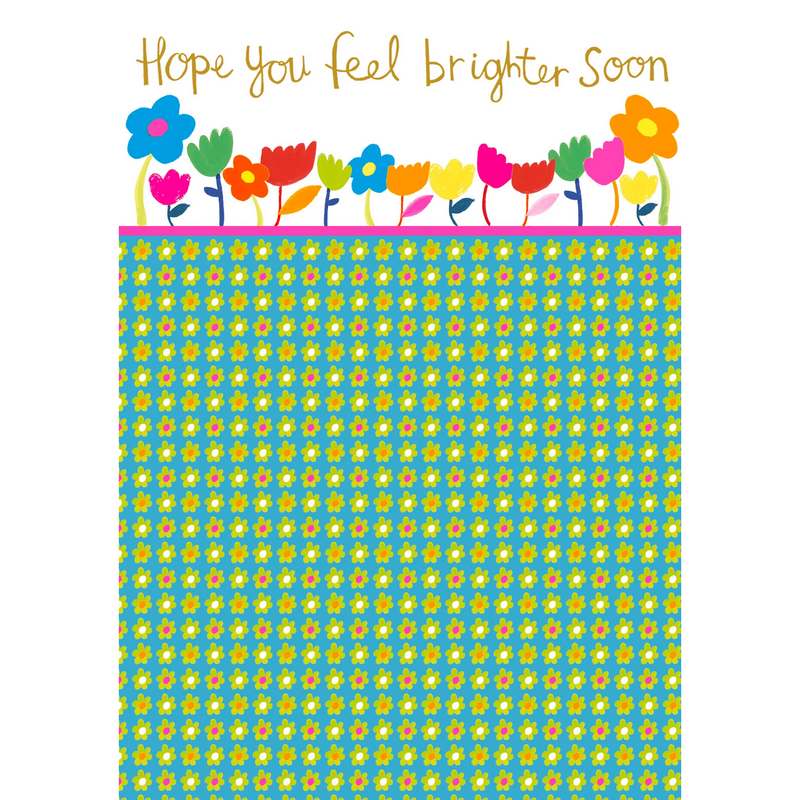 Hope You Feel Brighter Soon Mini Foil Floral Card AM2432 front