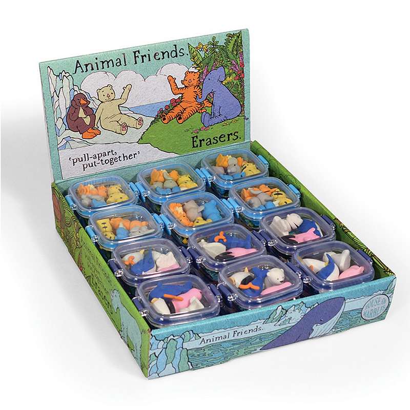 House Of Marbles Animal Friends Erasers 212989 presentation box