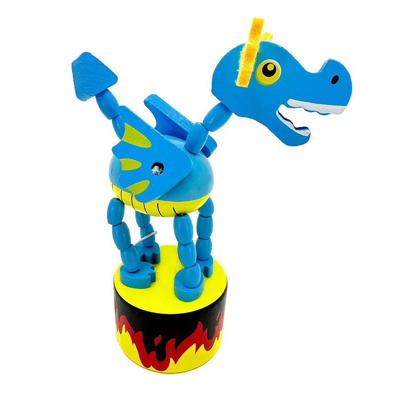 House Of Marbles Wooden Dancing Dragon Push-up Toy 220013 front blue