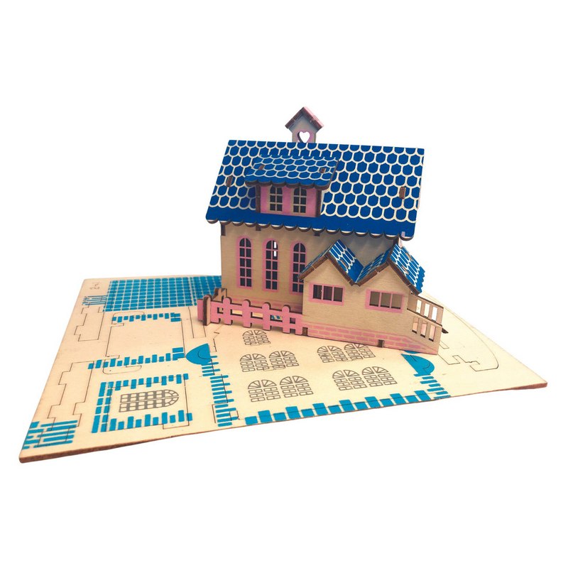 House Of Marbles Wooden Home Sweet Home Construction Kit 220223 Quaint Cottage built