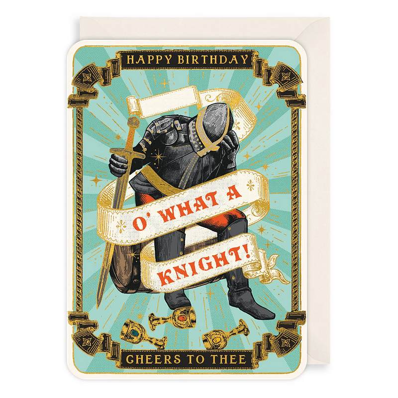 Huzzah O What A Knight Birthday Card HZ02 front