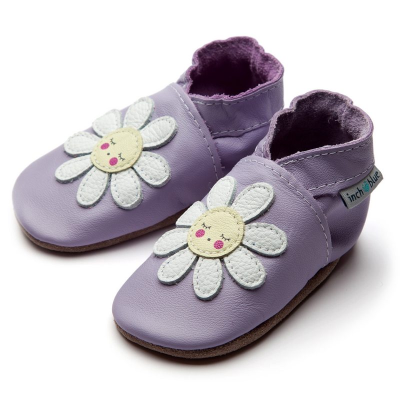 Inch Blue Dozy Daisy Lilac Baby Booties 4070 side