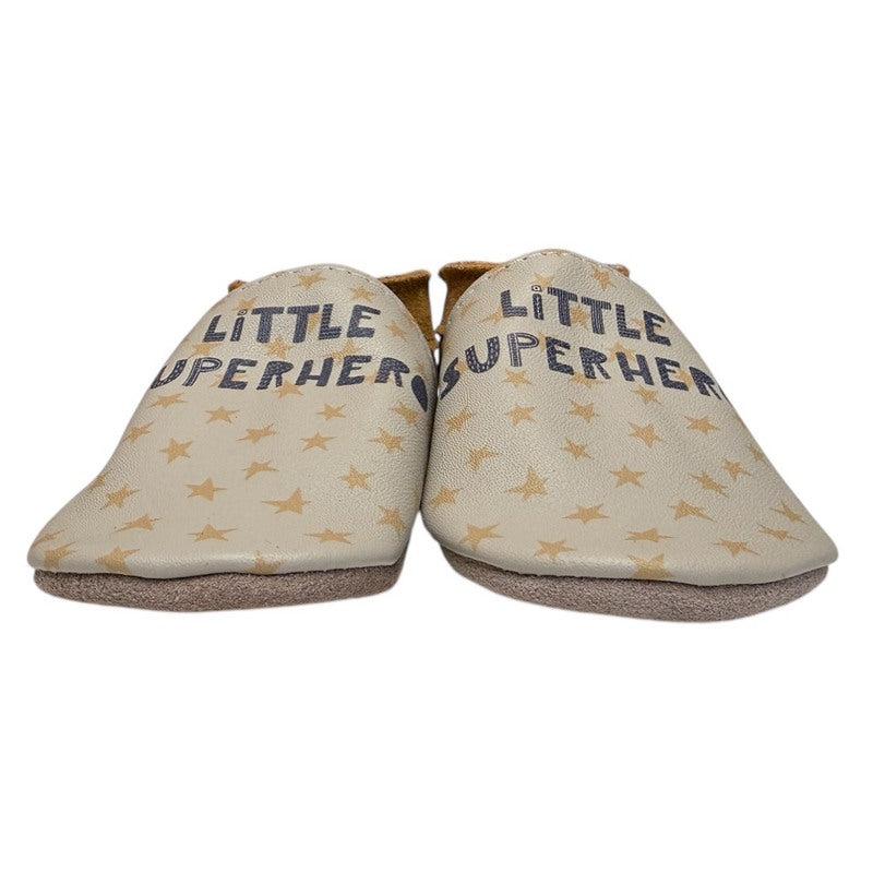 Inch Blue Little Superhero Leather Baby Booties 4782 front