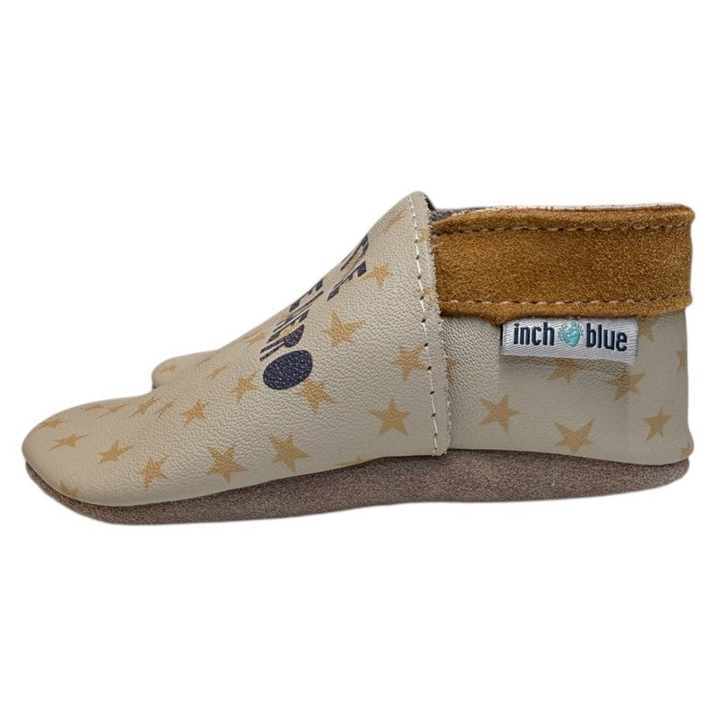 Inch Blue Little Superhero Leather Baby Booties 4782 side