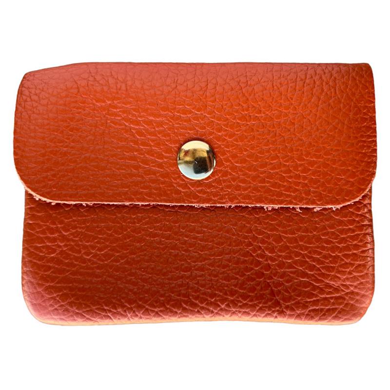 Italian Leather 3 Pocket Purse Burnt Orange PS461 front