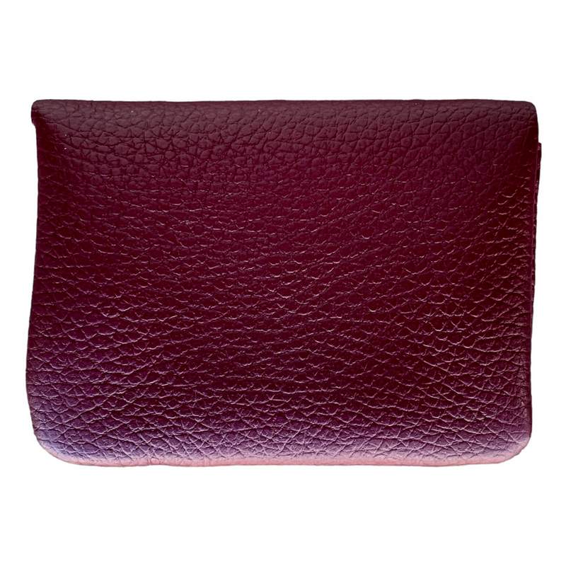 Italian Leather 3 Pocket Purse Red Plum PS461 rear