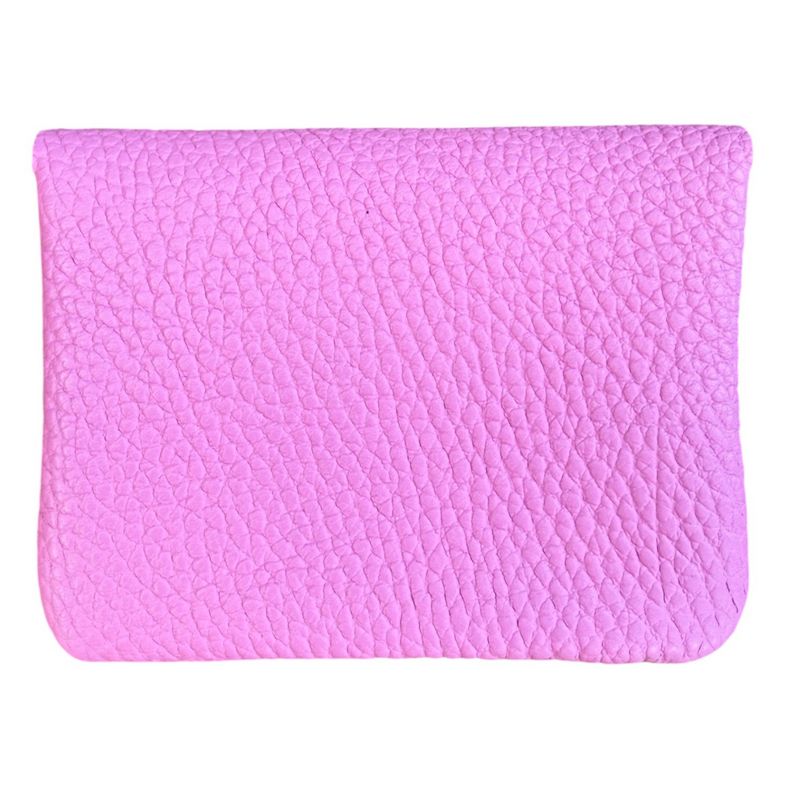 Italian Leather 3 Pocket Purse in Candy Pink rear