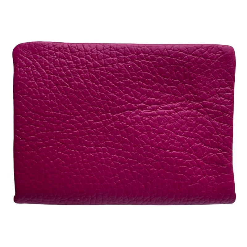 Italian Leather 3 Pocket Purse in Fuchsia back