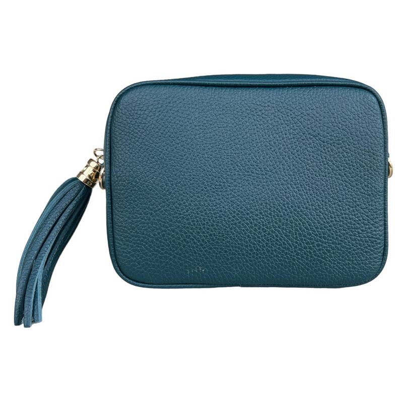 Italian Leather Big Box Bag Dark Teal PS233 rear