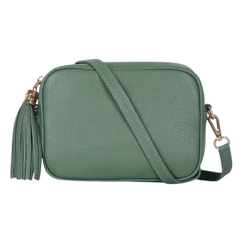 Italian Leather Big Box Bag Dusty Green main
