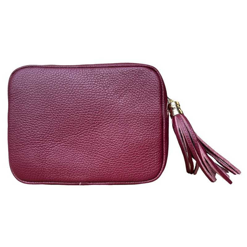 Italian Leather Big Box Bag Plum PS233 back