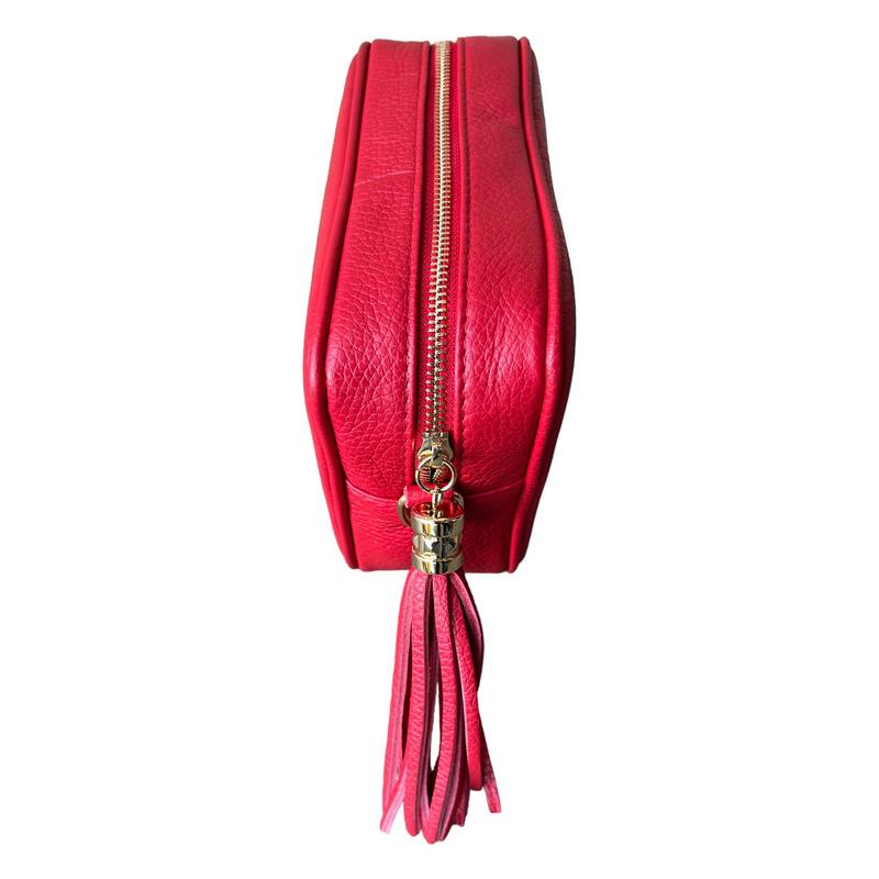 Italian Leather Big Box Bag Red tassel