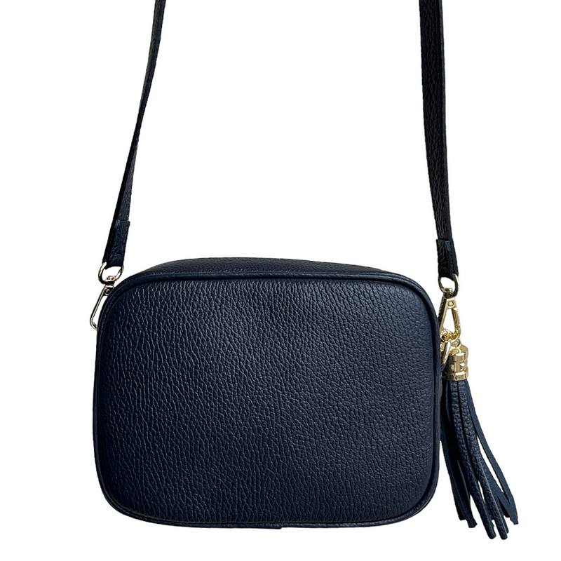 Italian Leather Big Box Bag in Navy PS233 main