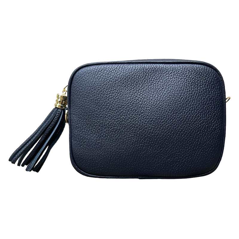 Italian Leather Big Box Bag in Navy PS233 back