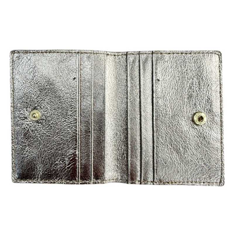 Italian Leather Card Case Bronze open