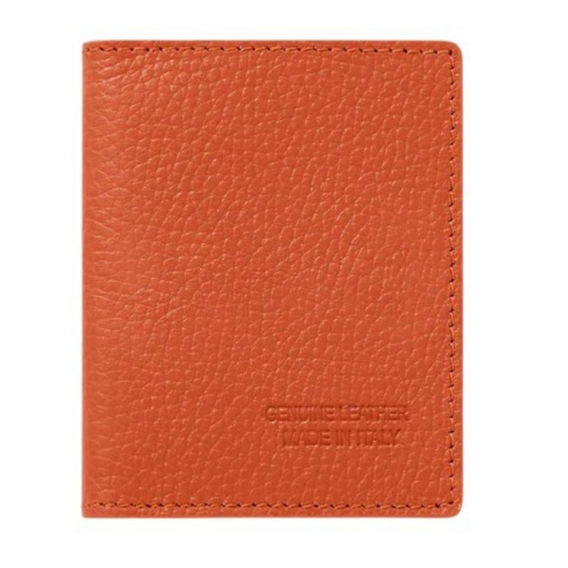 Italian Leather Card Case Burnt Orange PS626 front