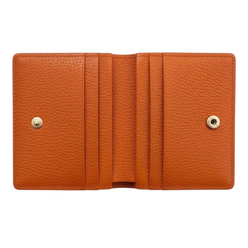 Italian Leather Card Case Burnt Orange PS626 open