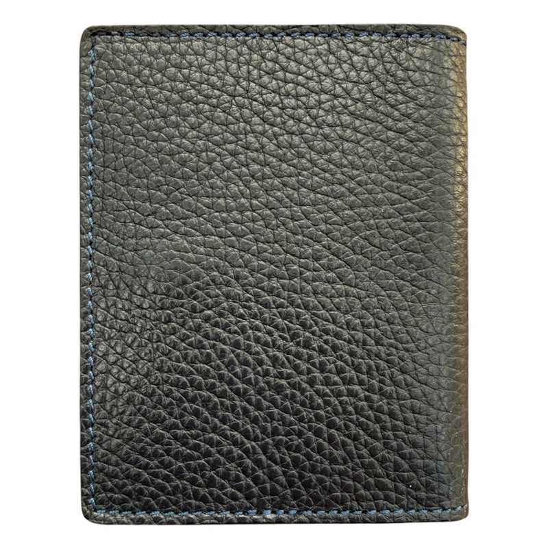Italian Leather Card Case Navy rear